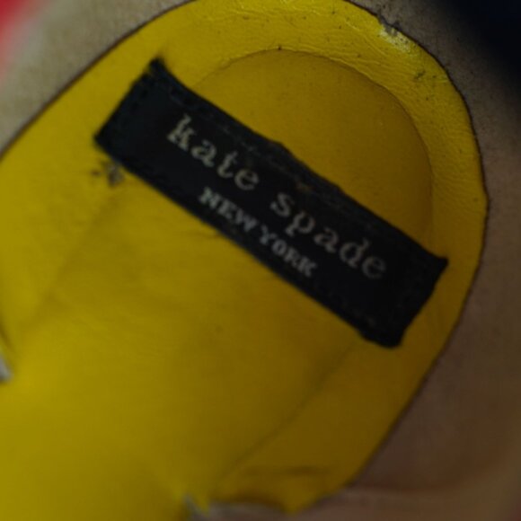 Kate Spade Quilted Leather Kitten Heel Ballet Pumps 7.5M Black Red Trim - Picture 6 of 16